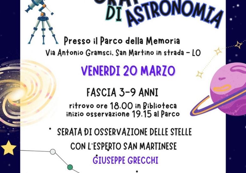 Immagine evento Laboratorio di astronomia