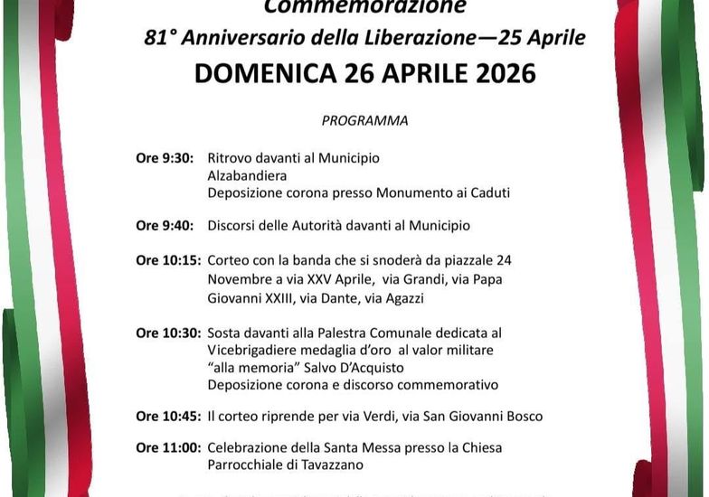Immagine evento Commemorazione dell'anniversario della Liberazione