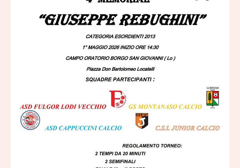 Immagine evento Memorial Giuseppe Rebughini